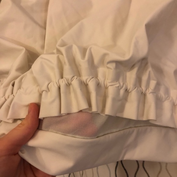 Lululemon White Crewneck Mesh and Ruffle Sweater - Picture 4 of 6